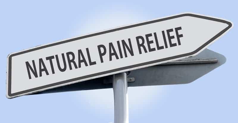 Road sign reading natural pain relief